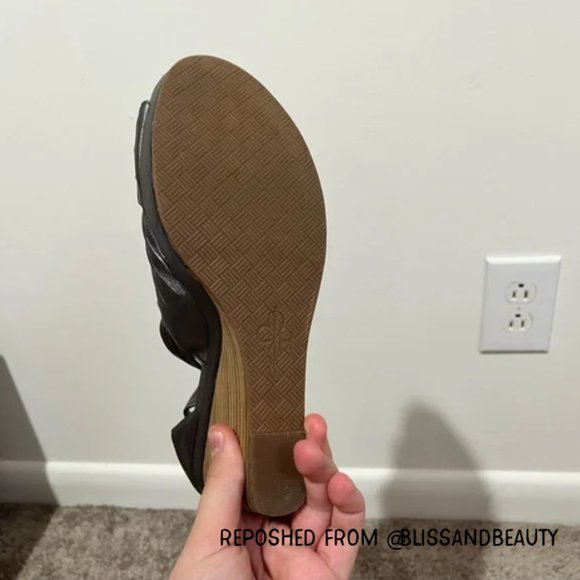 Cole Haan Grey Strappy Wedge Heels - Picture 2 of 4